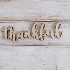 Oh! You're Lovely Craft Supplies Thankful Wood Cutout- Bundle Of 5