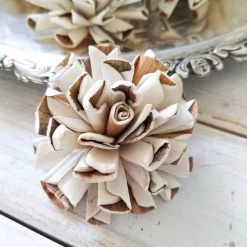 Oh! You're Lovely Vanilla Twist - Set Of 12- 2.5 Inches Sola Wood Flower Sets