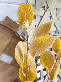 Oh! You're Lovely - Sola Wood Flowers Artificial Seeded Large Teardrop Eucalyptus | Basics Collection | Mustard Yellow