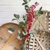 Oh! You're Lovely - Sola Wood Flowers Greenery And Filler Red Berry Stem With Glitter Leaves- Artificial