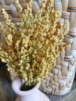 Oh! You're Lovely - Sola Wood Flowers Greenery And Filler Artificial Heather | Mustard Yellow | Faux