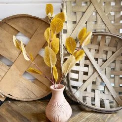 Oh! You're Lovely - Sola Wood Flowers Artificial Seeded Large Teardrop Eucalyptus | Basics Collection | Mustard Yellow