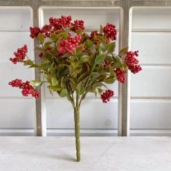 Oh! You're Lovely - Sola Wood Flowers Laurel With Red Berries- Faux