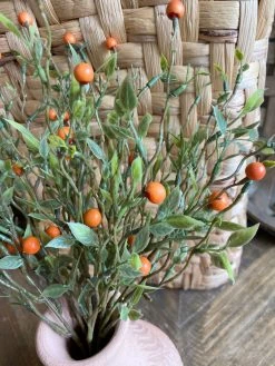 Oh! You're Lovely - Sola Wood Flowers Greenery And Filler Mini Leaf Orange Berry Mixed Greenery | Faux