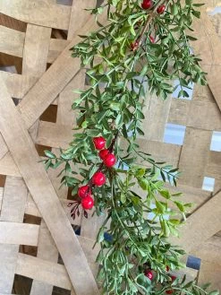 Oh! You're Lovely - Sola Wood Flowers Small Boxwood And Berry Garland | 6 Feet