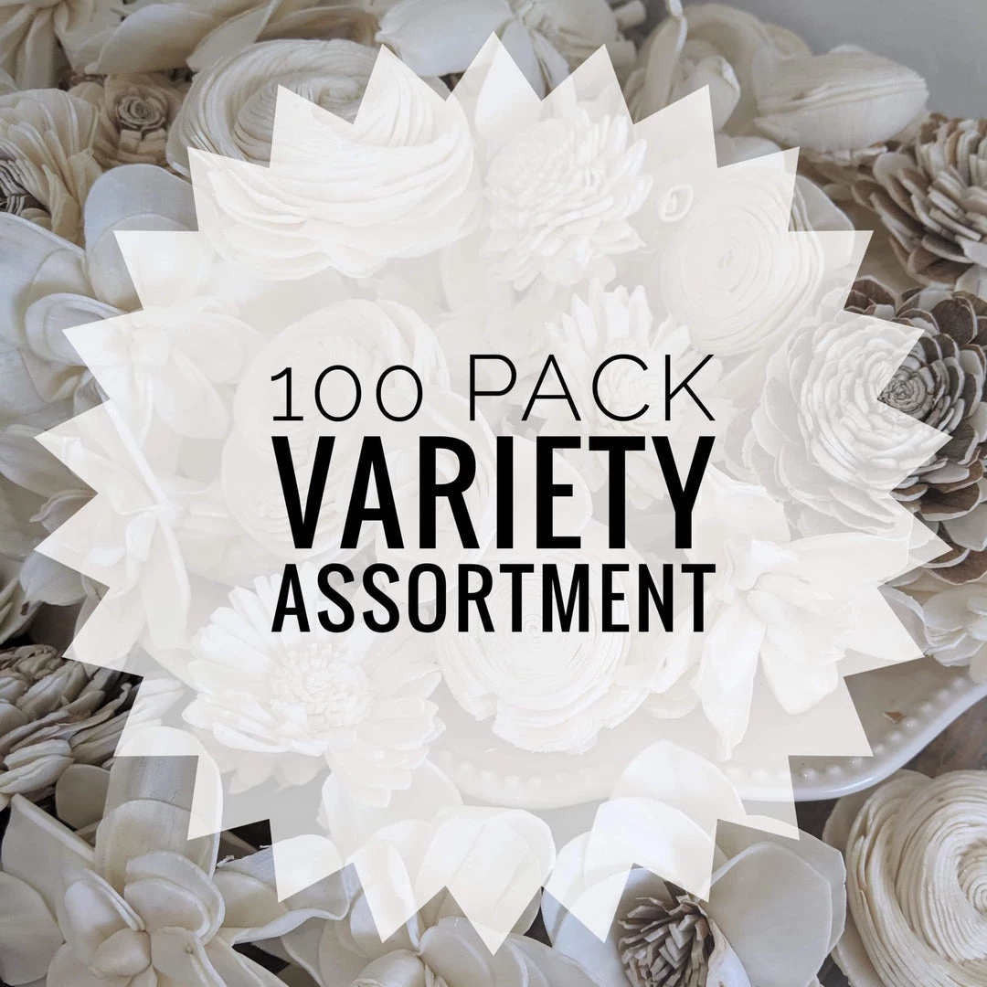 Oh! You're Lovely - Sola Wood Flowers Variety Assortment - Set Of 100 Bulk Sola Wood Flower Packs